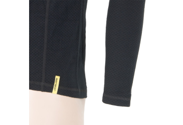 SENSOR MERINO DF pánské triko dl.rukáv zip černá velikost