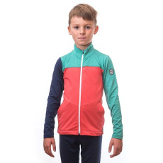 SENSOR COOLMAX THERMO dětská mikina celozip korál/sea green/deep blue Velikost: SENSOR COOLMAX THERMO dětská mikina celozip korál/sea green/deep blue Velikost: