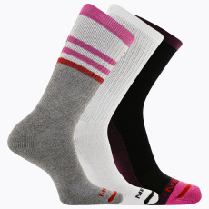 merrell ponožky MEA33629C3B2 PUR01 CUSHIONED COTTON STRIPE CREW (3 packs) purple assorted 1