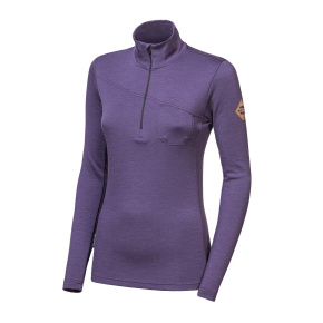 SENSOR MERINO EXTREME UP dámská mikina dl.rukáv zip grape purple velikost M