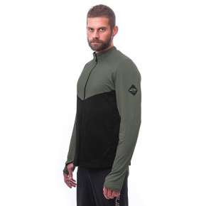 SENSOR COOLMAX THERMO pánská mikina celozip černá/olive green  velikost