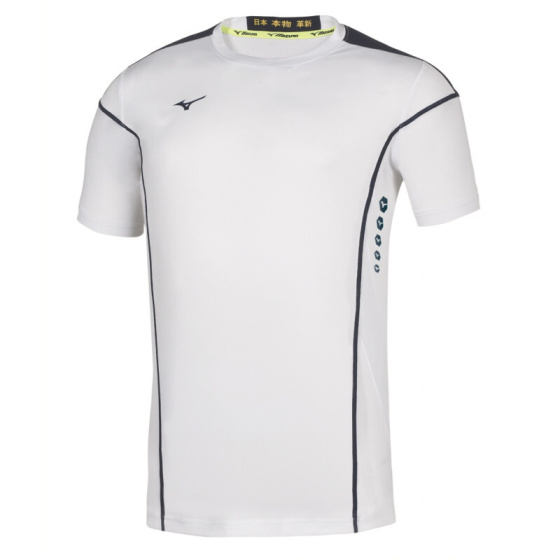 MIZUNO Hex Rect Tee Jr / White/Navy