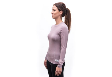 SENSOR MERINO DF dámské triko dl.rukáv mystic violet  velikost S