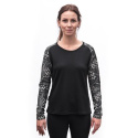 SENSOR MERINO BLEND IMPRESS dámské triko dl.rukáv černá/zebra velikost XL