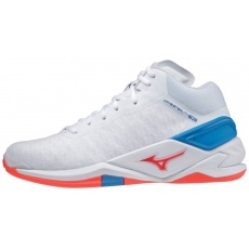 MIZUNO WAVE STEALTH NEO MID / WHITE / IGNITION RED / FRENCH BLUE /