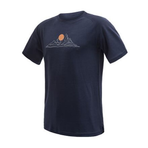 SENSOR MERINO BLEND MOON pánské triko kr.rukáv deep blue velikost M