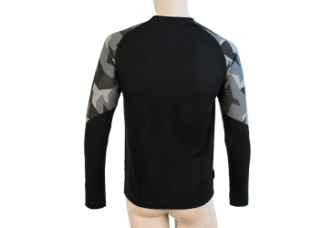 SENSOR MERINO IMPRESS pánské triko dl.rukáv černá/camo velikost