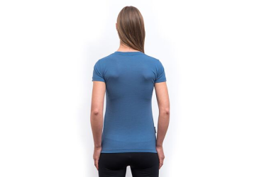 SENSOR MERINO AIR HILLS dámské triko kr.rukáv riviera blue velikost